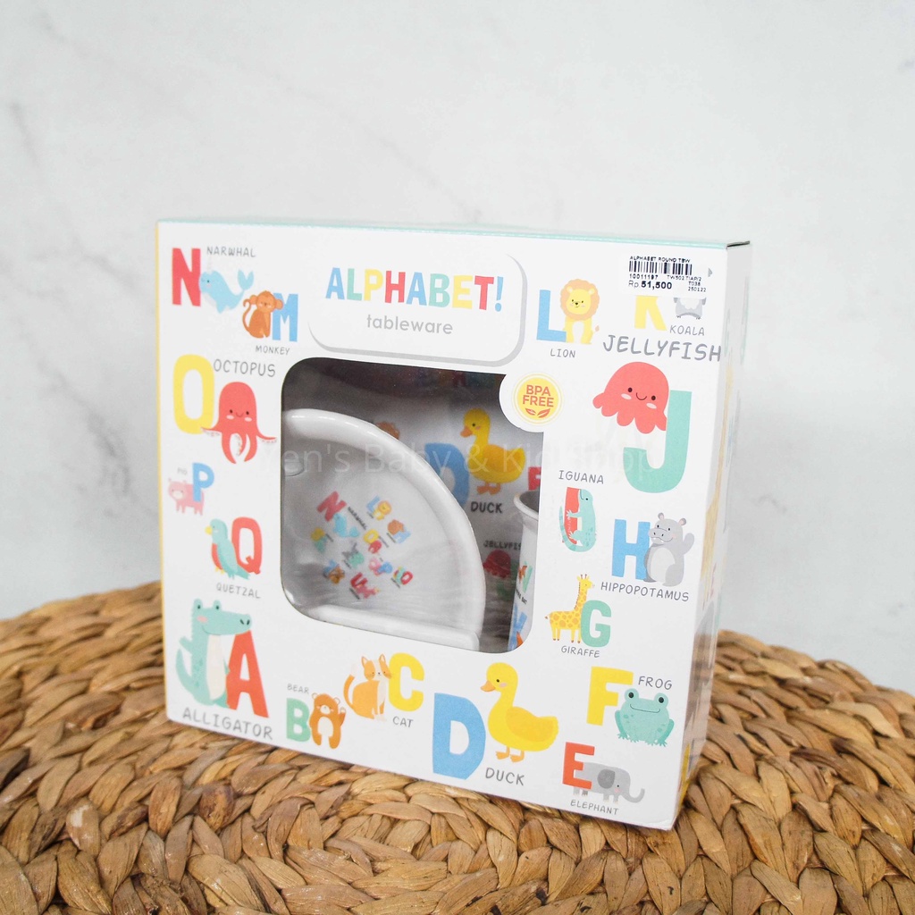 TECHNOPLAST Alphabet Round Tableware Set - Peralatan Makan Baby Set