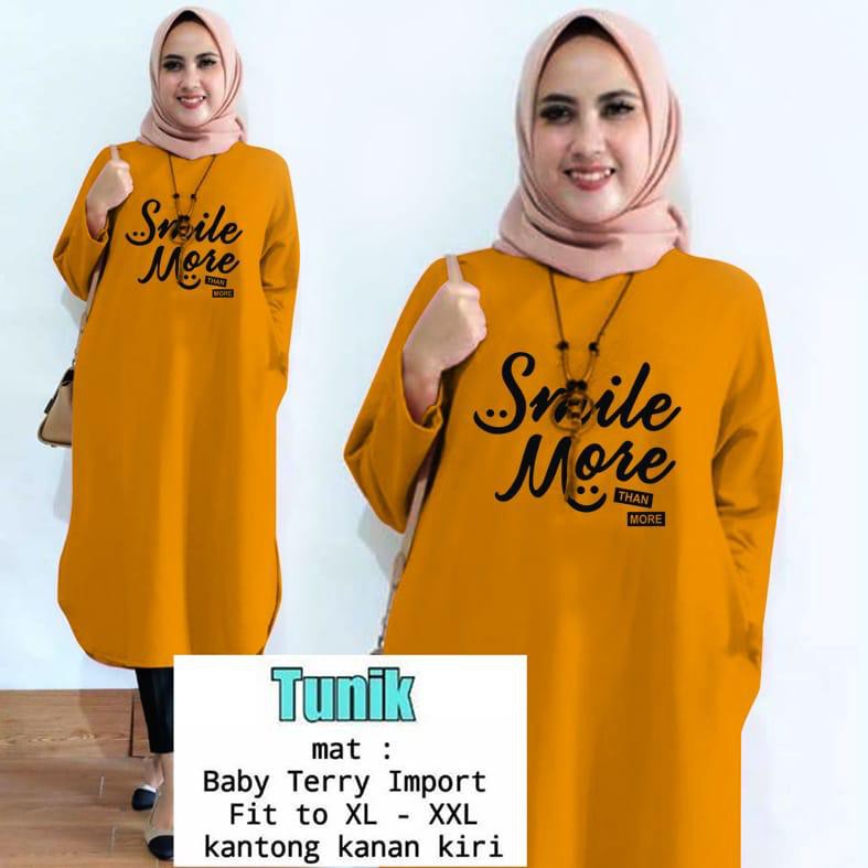 TUNIK SMILE MORE / TUNIK MAMACHI / TUNIK / TUNIK CEWEK / TUNIK PANJANG / TUNIK MUSLIM/ TUNIK KEREN