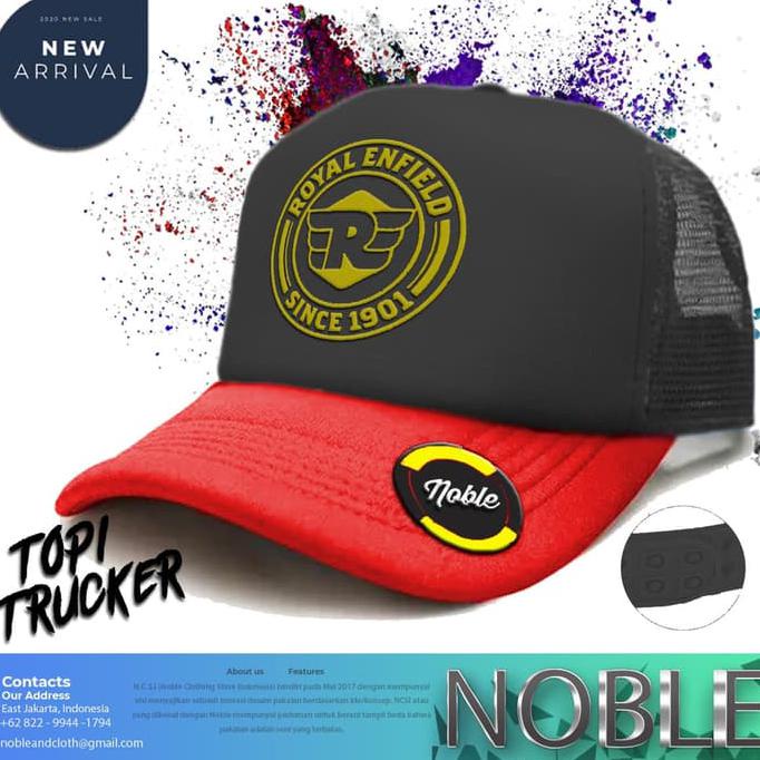 Hari Ini Topi Trucker Jaring Distro Royal Enfield Since 1901-Noble Cloth001 Terbatas