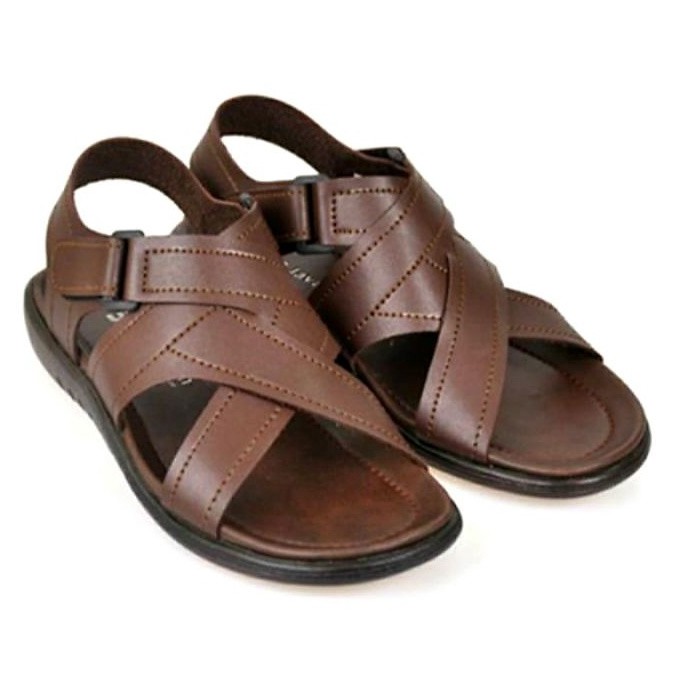 Sandal Bapak bapak Tali belakang Sandal Kulit Pria Dewasa Model Klasik Ori MZIO