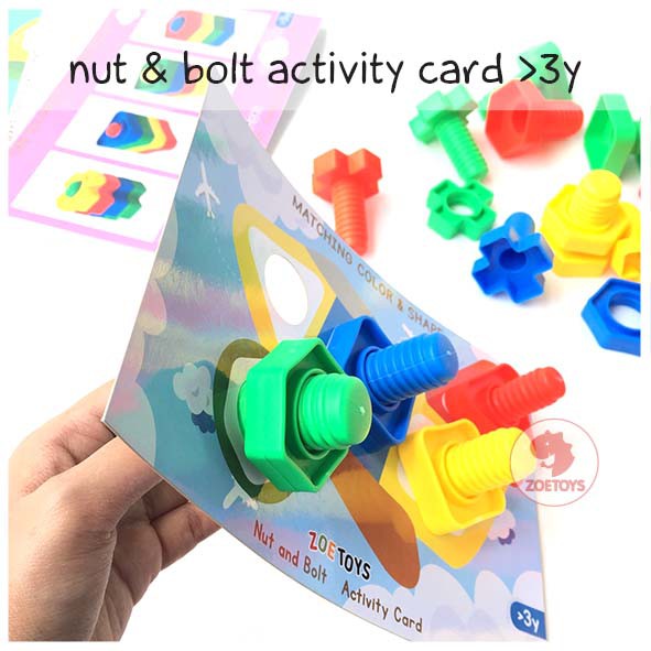 Zoetoys Nut &amp; Bolt Activity Card | Kartu Aktivitas Mainan Edukasi Anak