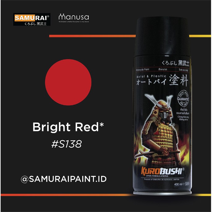 Samurai Paint Bright red Suzuki #S138 Cat Aerosol Kualitas Kompresor warna cat motor suzuki