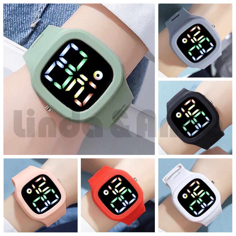 Jam Tangan Digital LED Wanita Dan Pria Strap Rubber Electronic Fashion Import Tahan Air Electronic Fashion Couple Anak Remaja