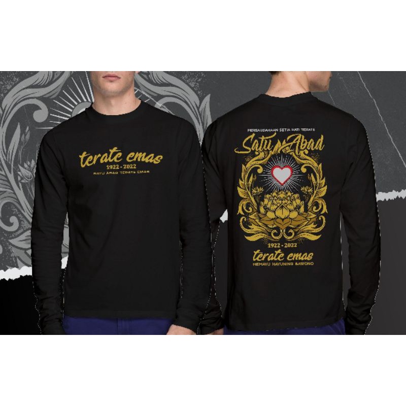 Kaos lengan panjang PSHT Terate emas SATU ABAD persaudaraan setia hati terate