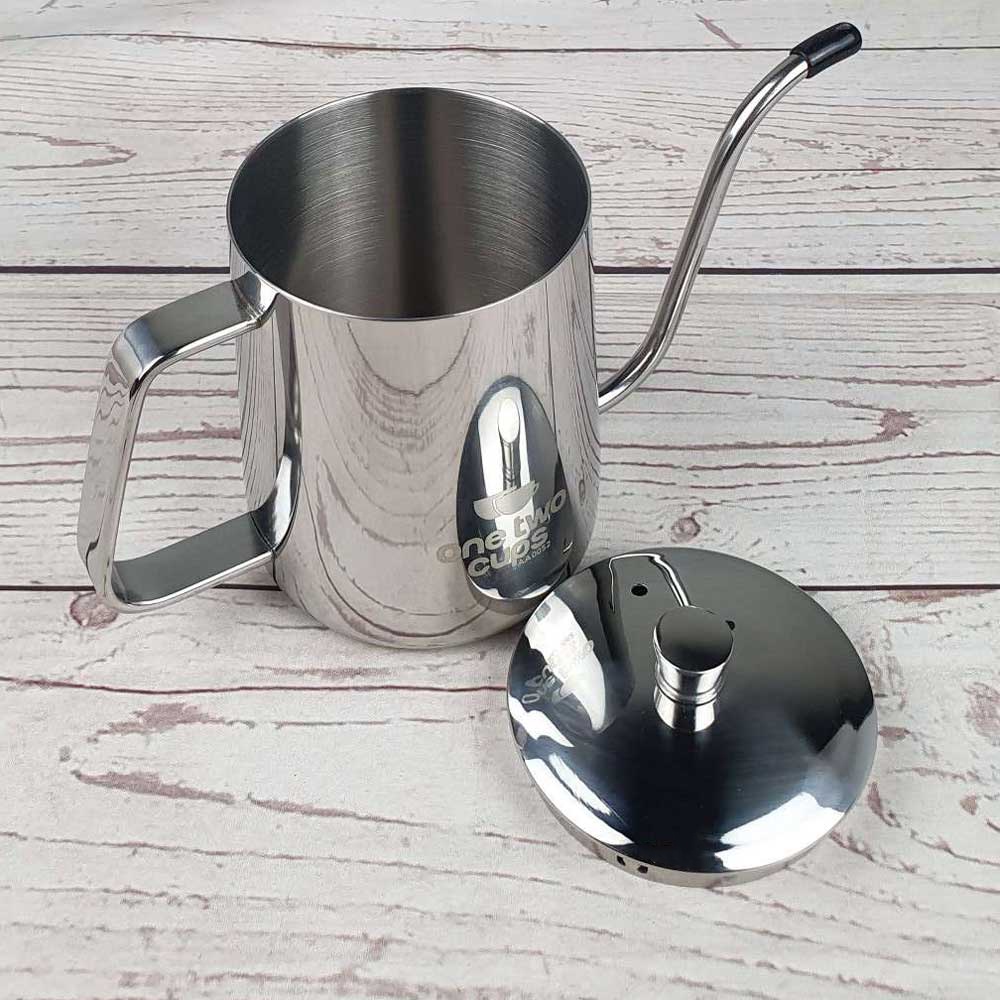 GS8-2 one two cups teko pitcher kopi teh teapot drip kettle cup stainless steel 600ml - aa0052 - silver Or-i