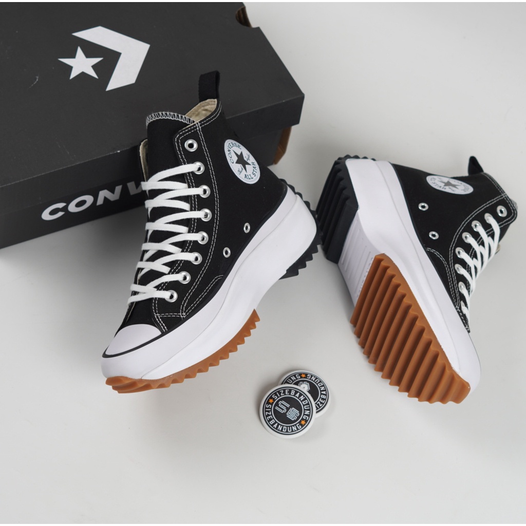 Sepatu Wanita Converse Run Star Hike Hi White Black