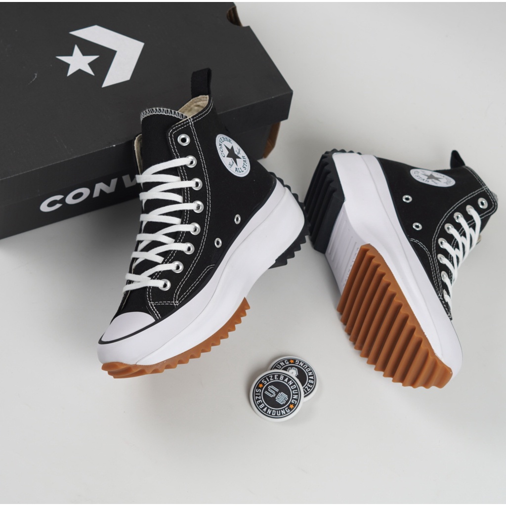 Sepatu Wanita Converse Run Star Hike Hi White Black