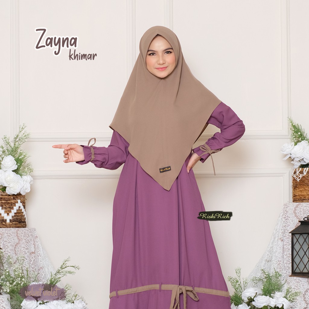 Riskirich ZAYNA Khimar Wollycrepe Antem Instant-Latte