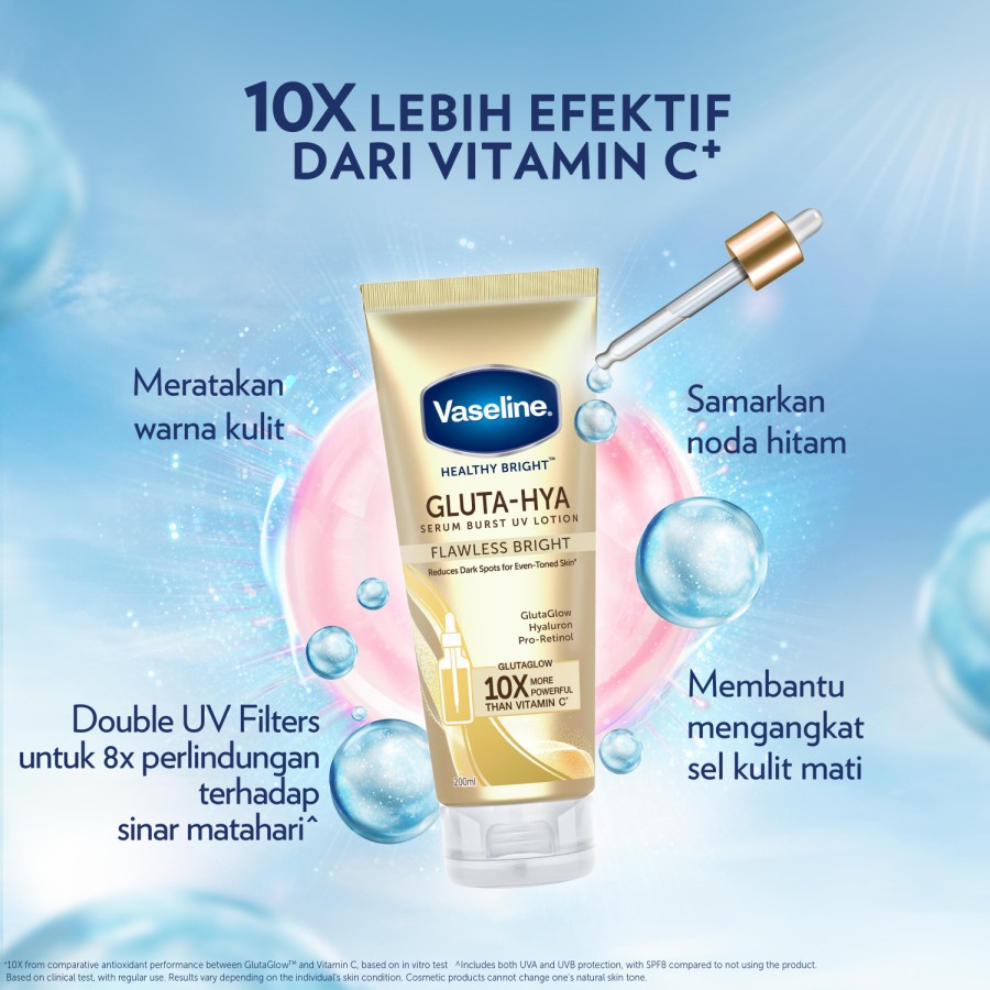 Vaseline Healthy Bright​ Gluta Hyaluron Serum Lotion Flawless Bright Dewy Radiance 200ml / 200 ml