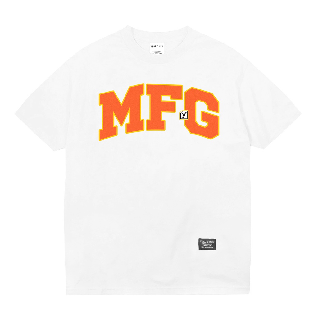 YESZY.MFG Tshirt White Basement F. Orange