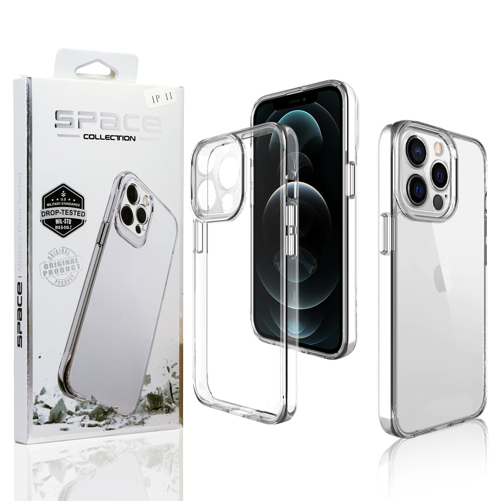 Casing iPhone 13 Mini 5.4 | 13 6.1 | 13 Pro 6.1 | 13 Pro Max 6.7 | 14 Pro Max 6.7 Space Case Military Drop Resistance