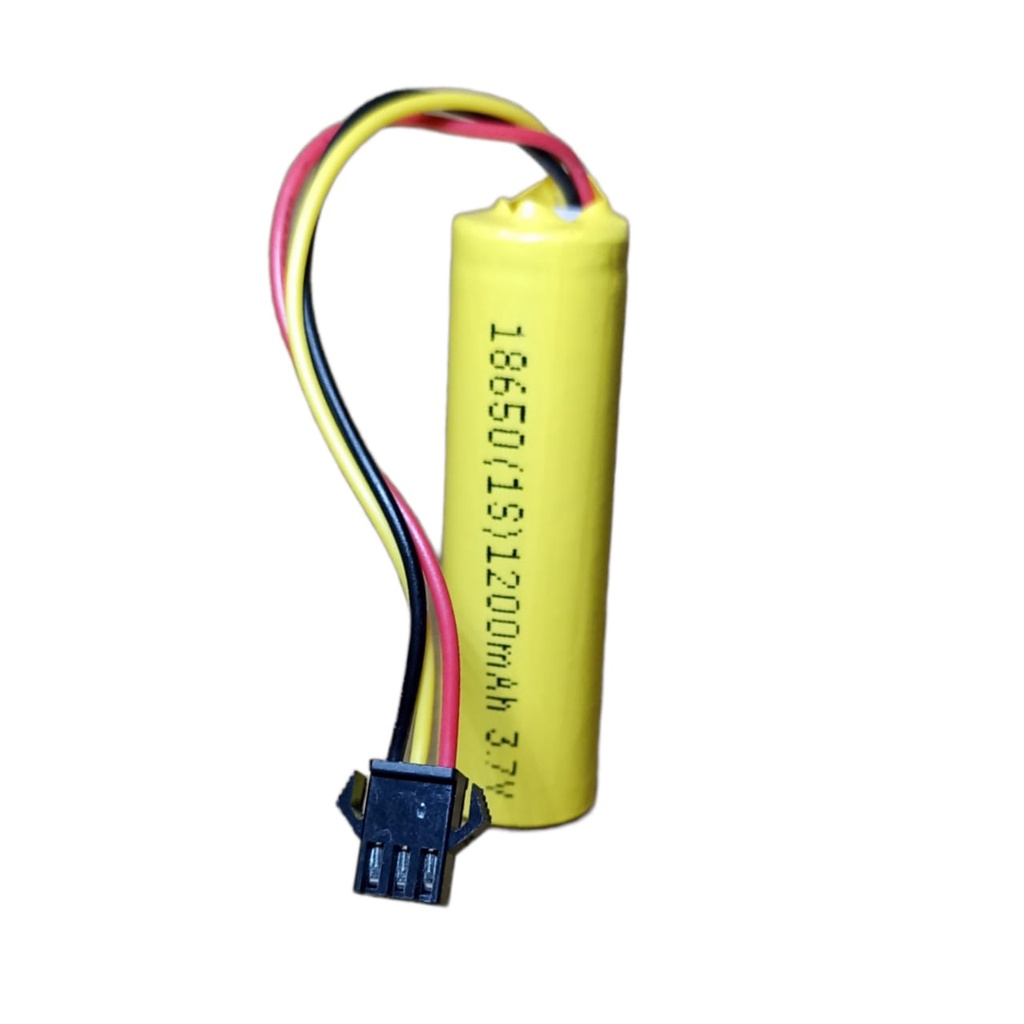 Baterai RC/ Baterai Mainan Anak/ Baterai Speaker &amp; Elektronik Lainnya 1X 18650 1200mAh 3.7V Protektor BMS 1S 6A Soket Hitam 3 Pin