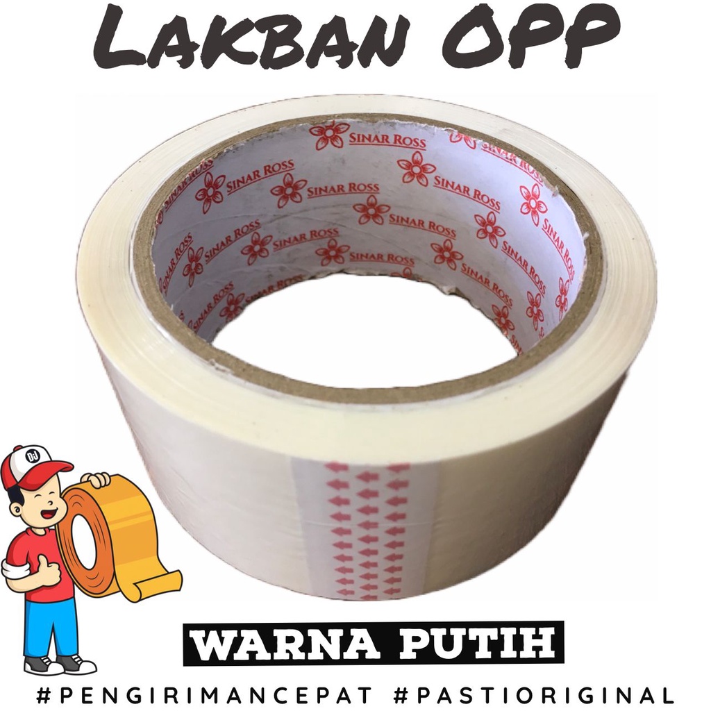 

Lakban OPP PUTIH 2 inch 45mm 50 Meter Sinar Ross PER 1 ROLL