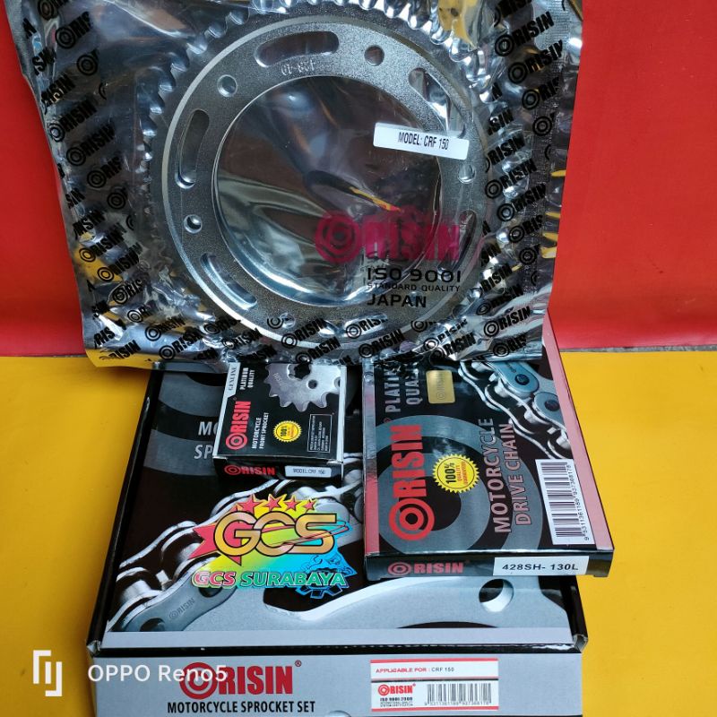 Jual Gerset,ger set,rantai gir paket full set Honda crf,crf150L crf150f
