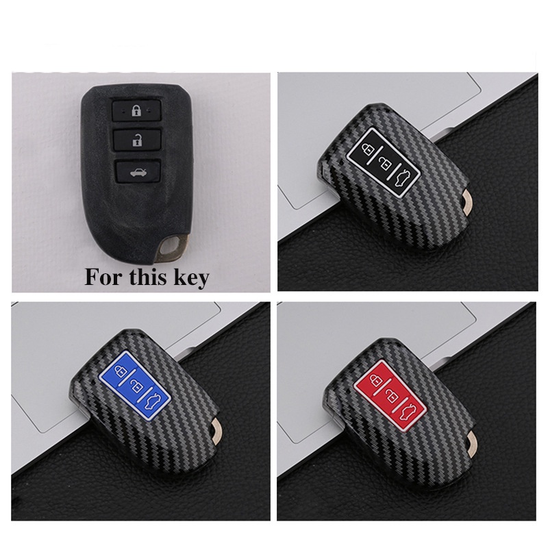 TOYOTA Casing Remot Kunci Mobil Keyless 2 / 3 Tombol Bahan Silikon + Serat Karbon XP150