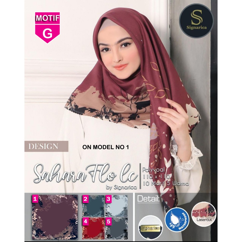 Jilbab SegiEmpat SAHARA G By SIGNARICA SCARF - Hijab Kerudung MOTIF