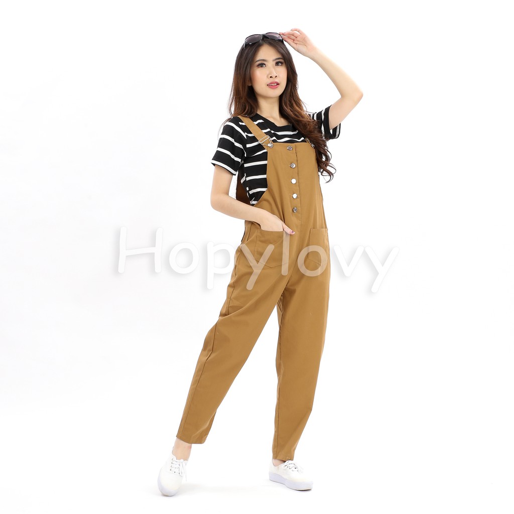 HOPYLOVY - Overall Wanita Bahan Twill Premium Jeje