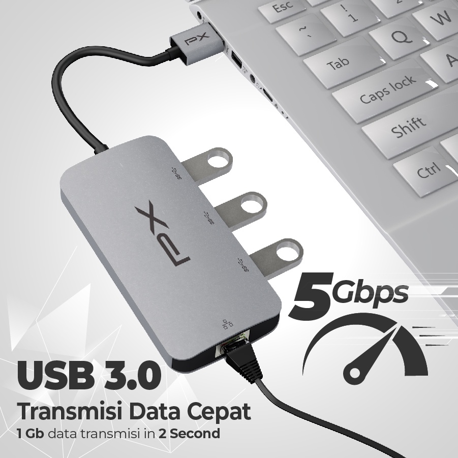 Converter Hub Adapter 4 in 1 USB 3.0 to USB LAN Ethernet PX UCH40