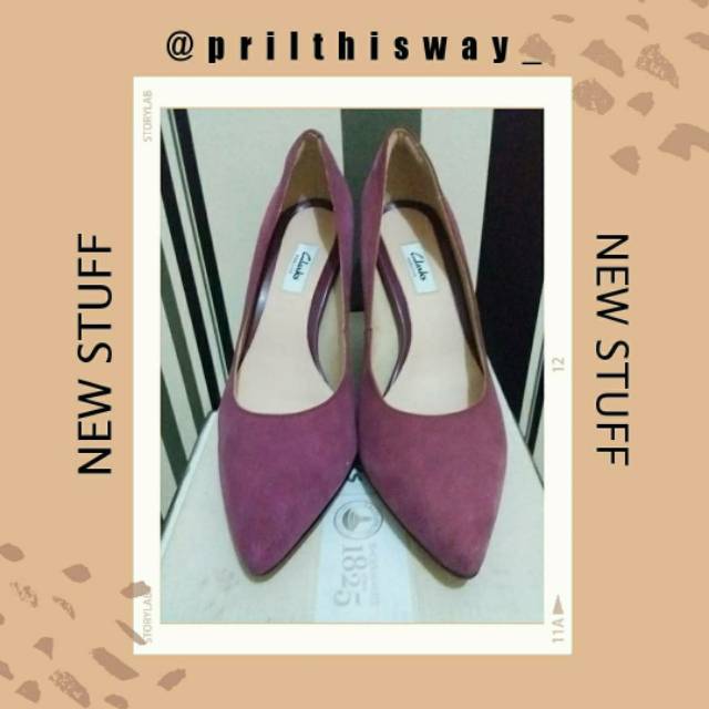 [CLARKS] Original Shoes Sepatu Clarks Original : DINAH KEER Plum Suede Daim Prune - PTW42037