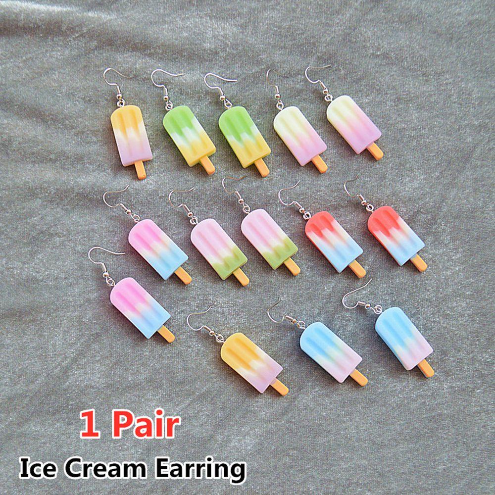 Lily 1pasang Resin Eardrop Fashion Warna-Warni Menjuntai Drop Earrings