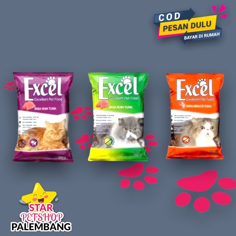 Makanan Kucing Excel kemasan 500gram Freshpack