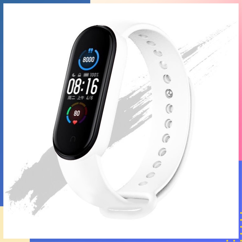 Tali Strap Gelang Silikon Untuk Xiaomi Band 3 4 5 6 Motif Polos