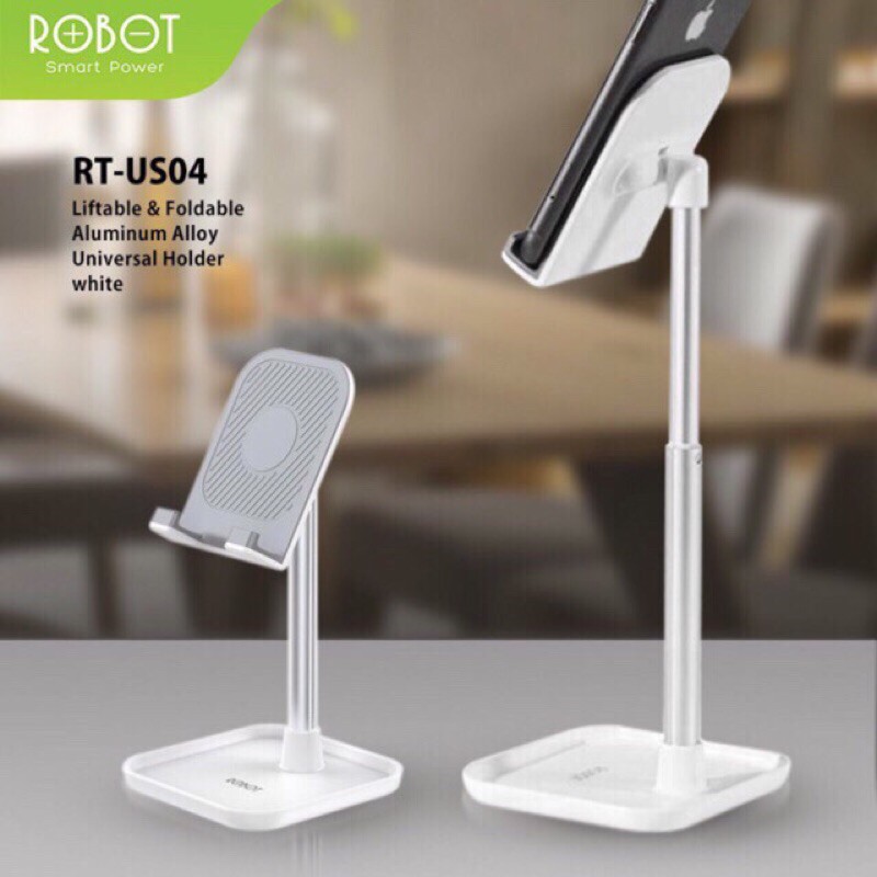 ROBOT RT-US04 Universal Phone Holder Tablet iPad iPhone Android Adjustable Tablet Desk Stand - Black