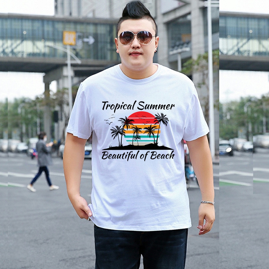 Baju Kaos Pria Jumbo Beach Tshirt Bigsize XL XXL Distro DTF