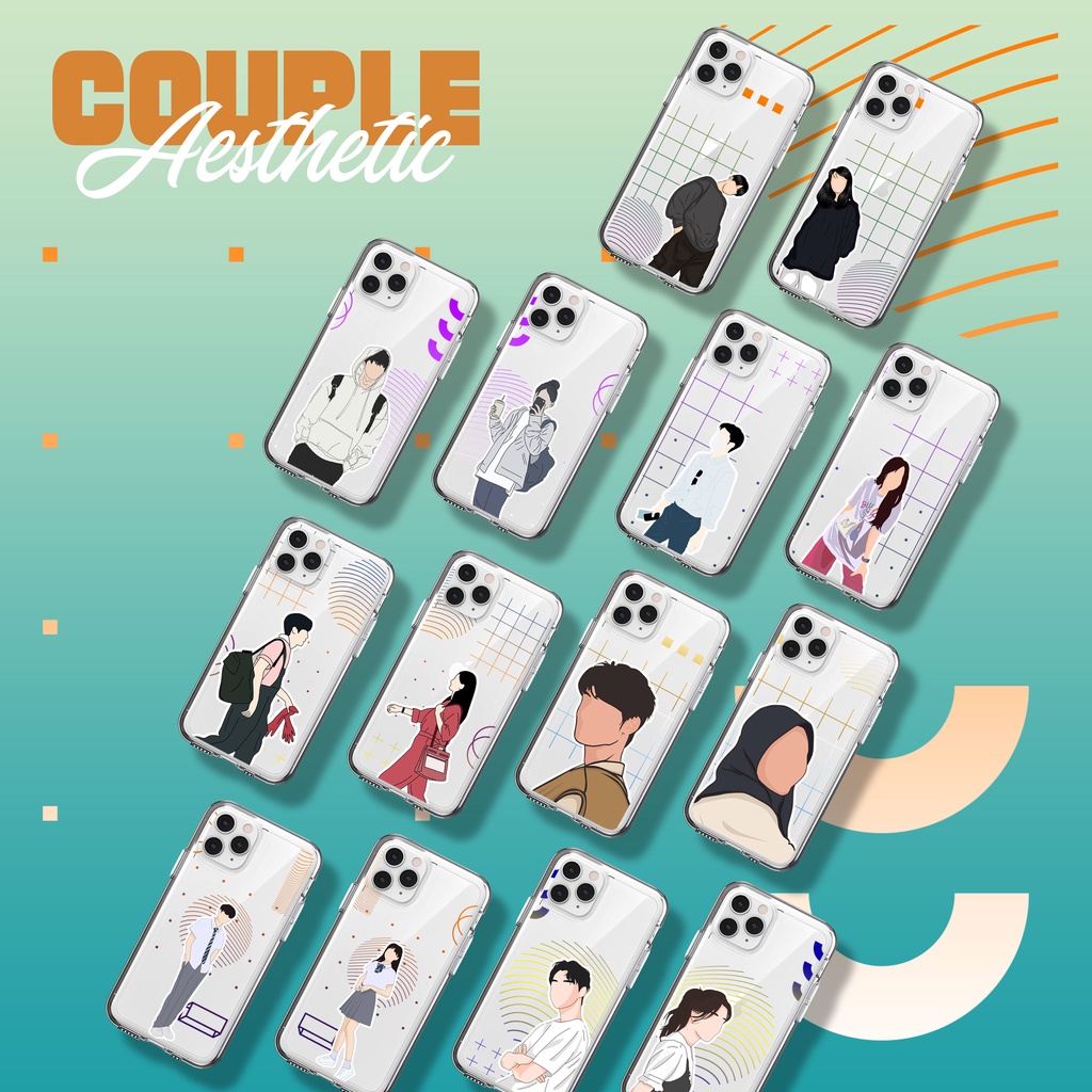 COUPLE DESIGN AESTHETIC TRANSPARENT PHONE CASE