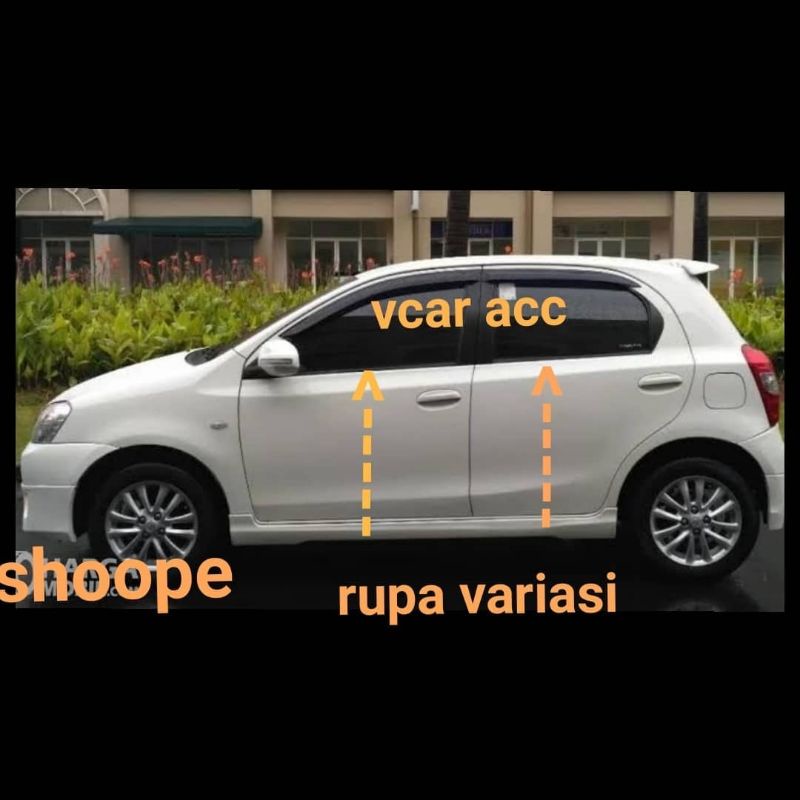 list lis kaca samping pelipit PINTU mobil Toyota etios valco CHROME STENLIS