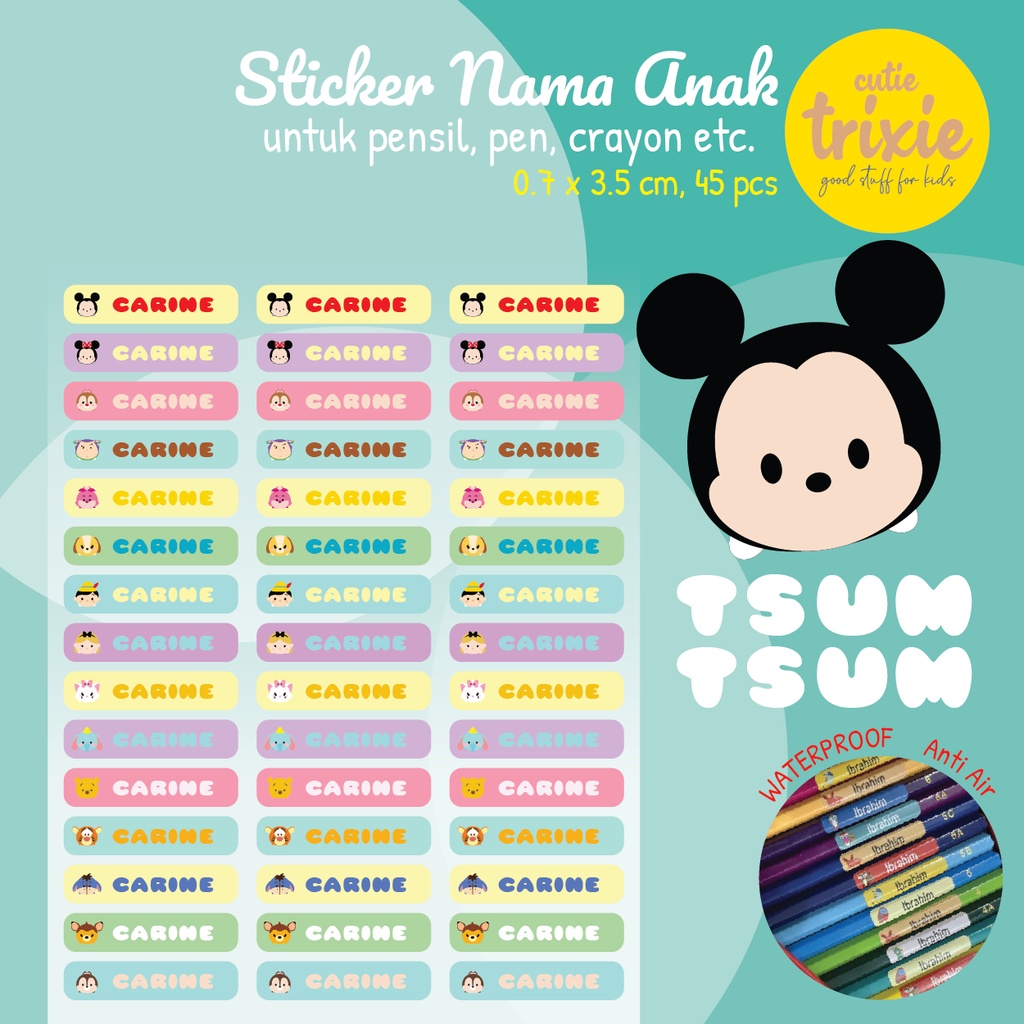 

Sticker Label Nama Pensil TSUM TSUM