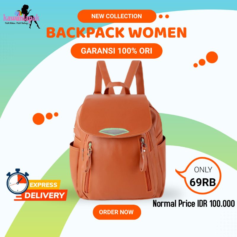 Tas Ransel Wanita Tas Gendong Cewek Tas Mini Wanita Bahan Kulit Sintetis