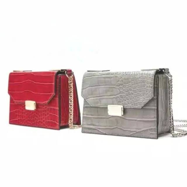 Tas selempang Ready ZARA print crocodile crossbody bag. Tas Murah. Tas Import. Tas wanita. Tas cewek