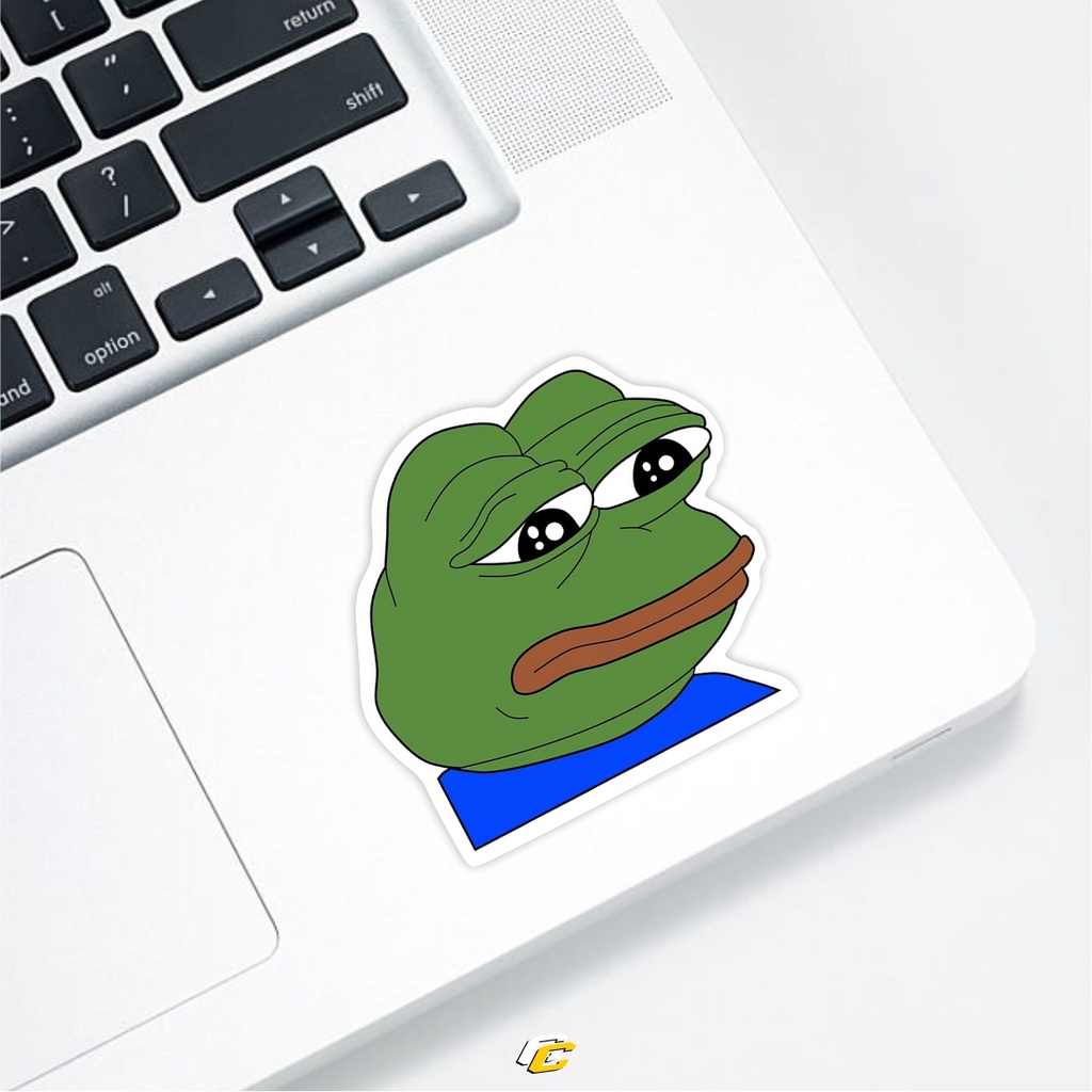 

SAD PEPE FACE STICKER | stiker laptop helm motor mobil universal