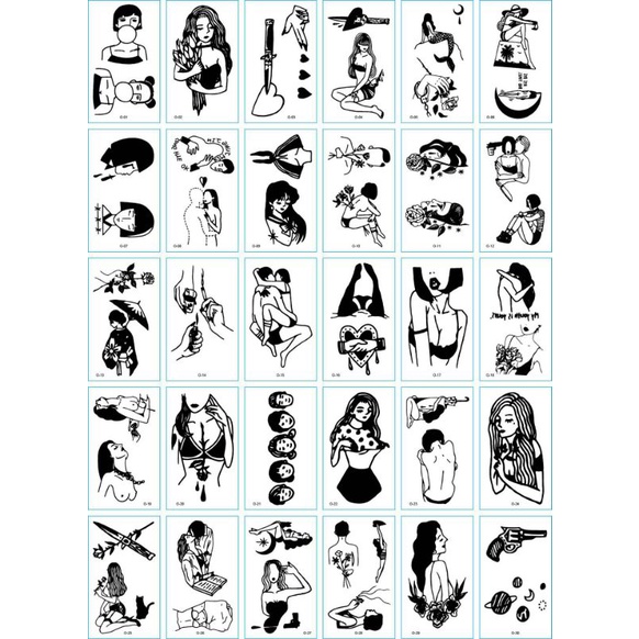 30 Pcs Temporary Tattoo Hot Sexy Woman Girl Tato Temporer Wanita seksi 30pcs Tatto