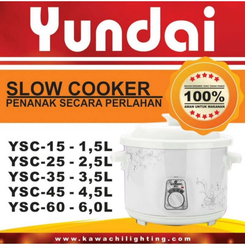 Slow cooker Penanak makanan Kapasitas 1.5L &amp; 0.75L