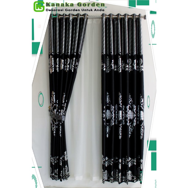 Gorden hordeng Ruang Tamu Jendela pintu minimalis Atalah model Smokering Lebar 130 x Tinggi 230 CM w