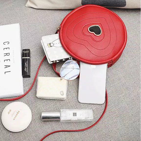 Slingbag Bulat Love Tas Slempang Tas Wanita Import Batam Tas Selempang