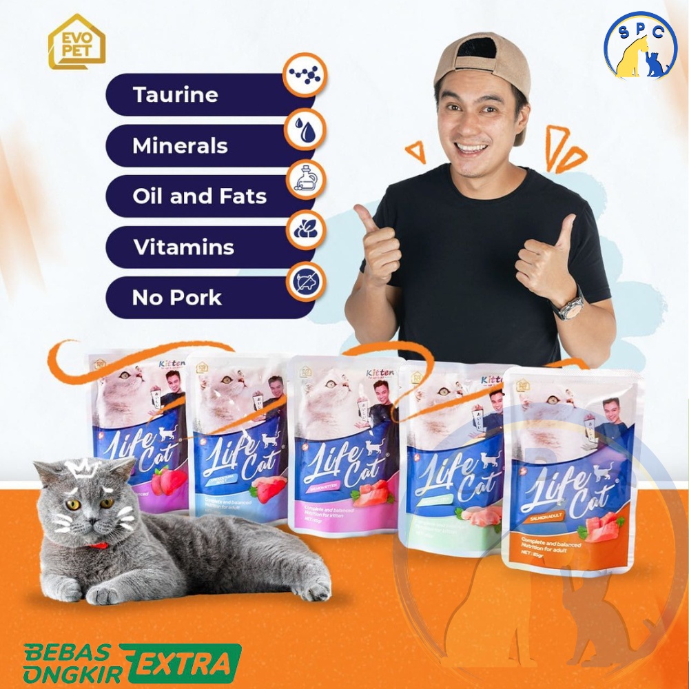 Makanan Basah Kucing LIFE CAT Pouch 85 Gram Cat Food Wet Food Baim Wong