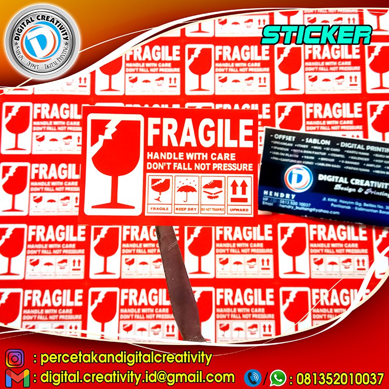 

READY Stiker Fragile Isi 50-100 | Jangan Dibanting Awas Mudah Pecah Sticker Label anti air