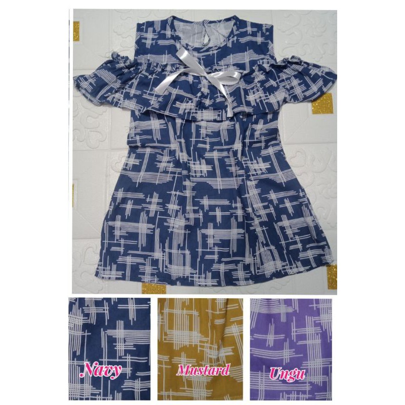 dress sabrina anak 3-4 tahun