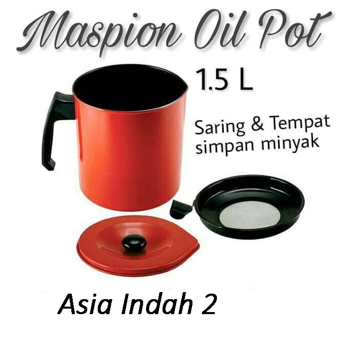 Maspion Oil Pot 1.5L Saringan &amp; Tempat Simpan Minyak