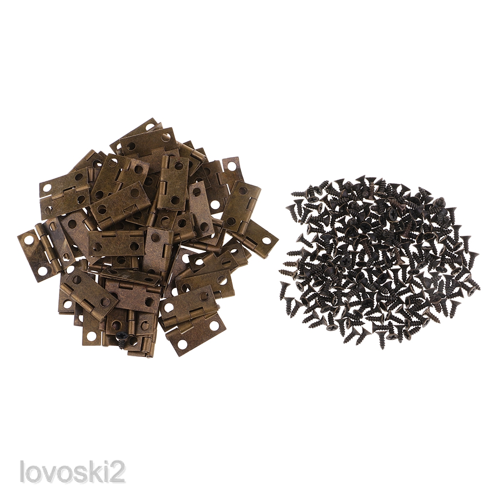 50pcs Mini Hinges Jewelry Box Tiny Trinket Miniature Furniture Cabinet Hinge Shopee Indonesia