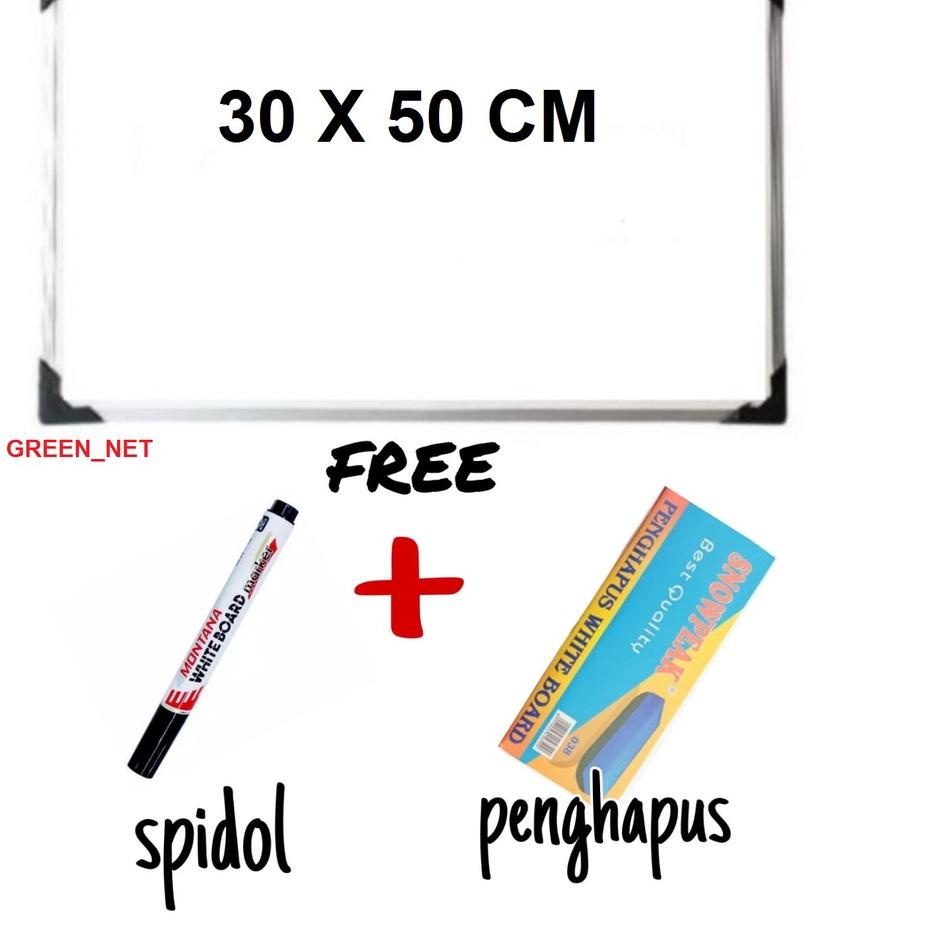 

<ZiB ✩> Papan Tulis Spidol dan Kapur Whiteboard / Blackboard Ukuran 30X50 (FREE SPIDOL DAN PENGHAPUS) ||Barang ready