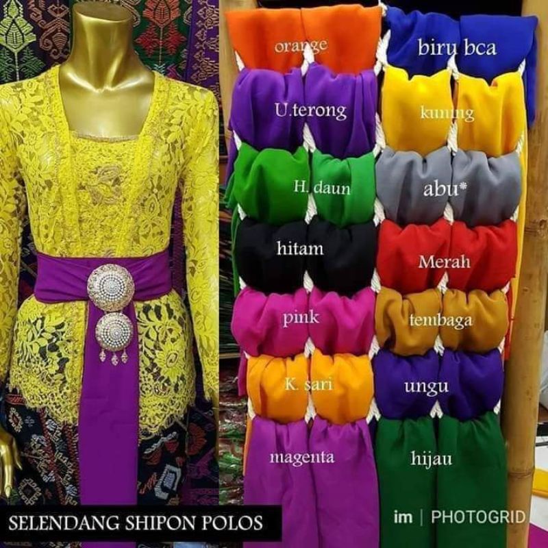 selendang sifon 2,5 meter /selendang Bali/ikat pinggang dewasa