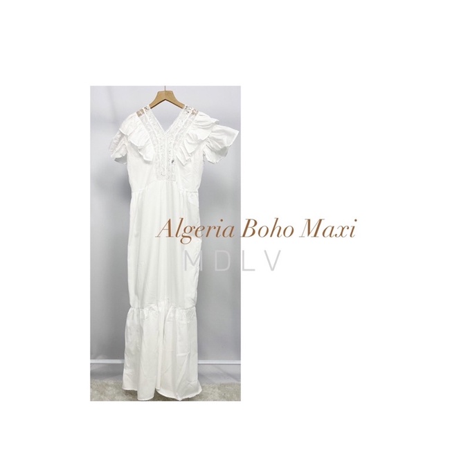 MDLV ~ 88990# Algeria Boho Maxi Dress Premium Long Dress Fashion Import