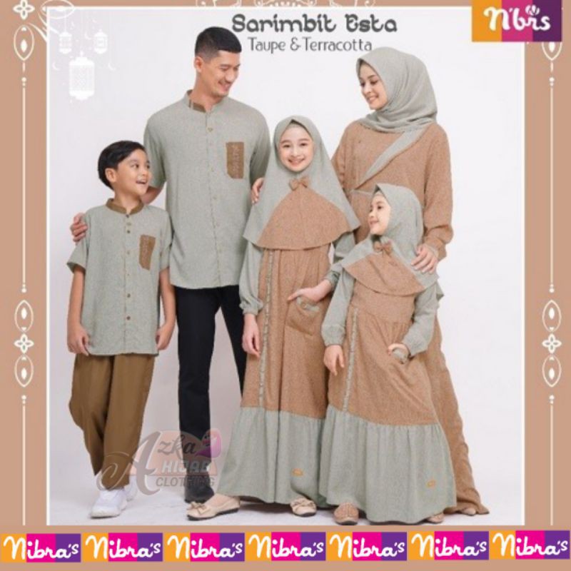SARIMBIT NIBRAS 2021 ESTA / BAJU MUSLIM COUPLE KELUARGA / SERAGAM KELUARGA / BAJU SERAGAM LEBARAN