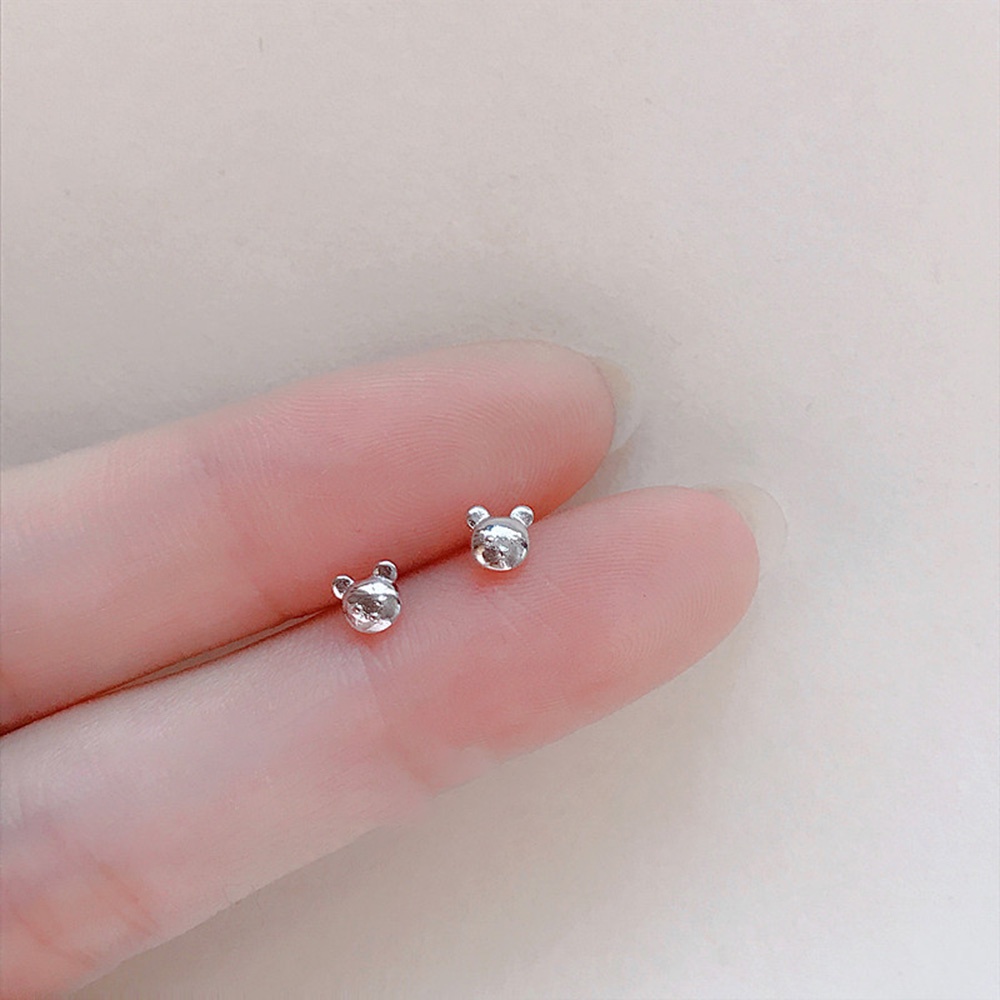 Anting Stud Mini Bentuk Beruang Untuk Wanita