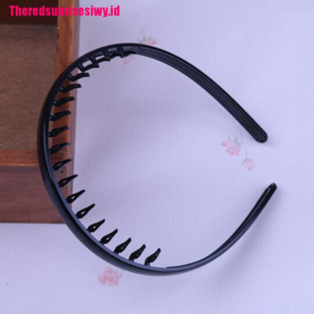 【Theredsunrisesiwy.id】Mens Toothed Sports Football Soccer Headband Hair Band Black Portable Gift