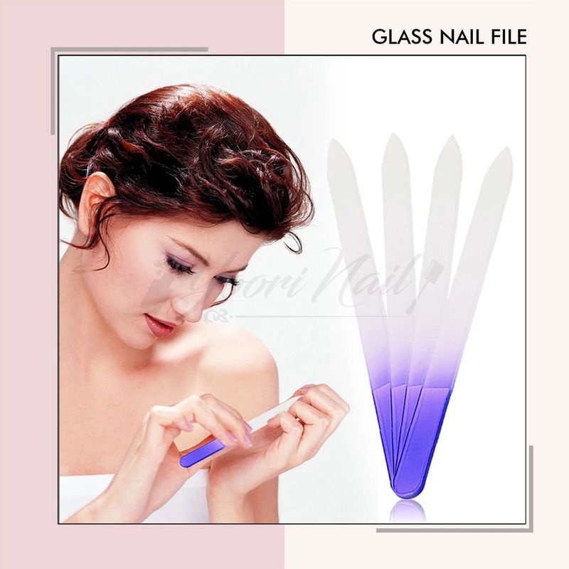 Glass nail file manicure buffer nail art files kikir kuku kaca